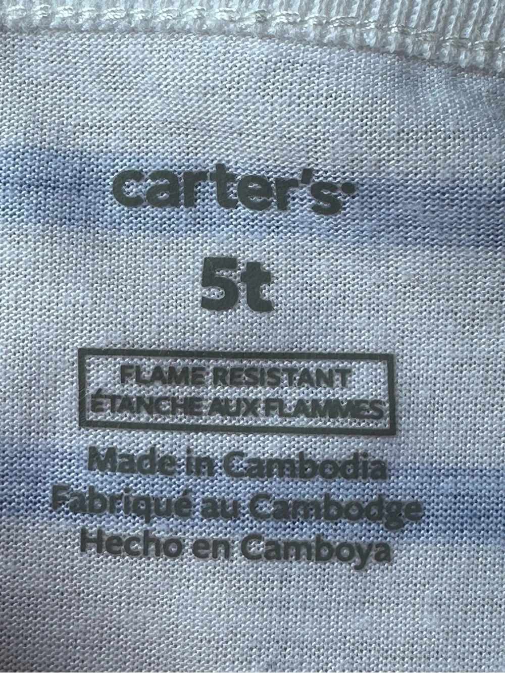 Carter’s Blue and White Stripe Ladybug Appliqué Short Sleeve Shirt size 5T